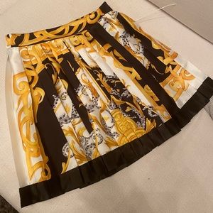Versace Baroque Print Pleated Mini Skirt